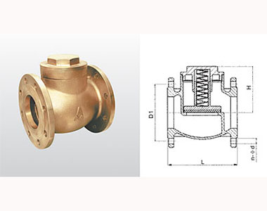 埃美柯黃銅升降式緩閉止回閥結構圖