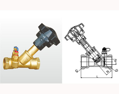 埃美柯黃銅雙位調(diào)節(jié)平衡閥結構圖