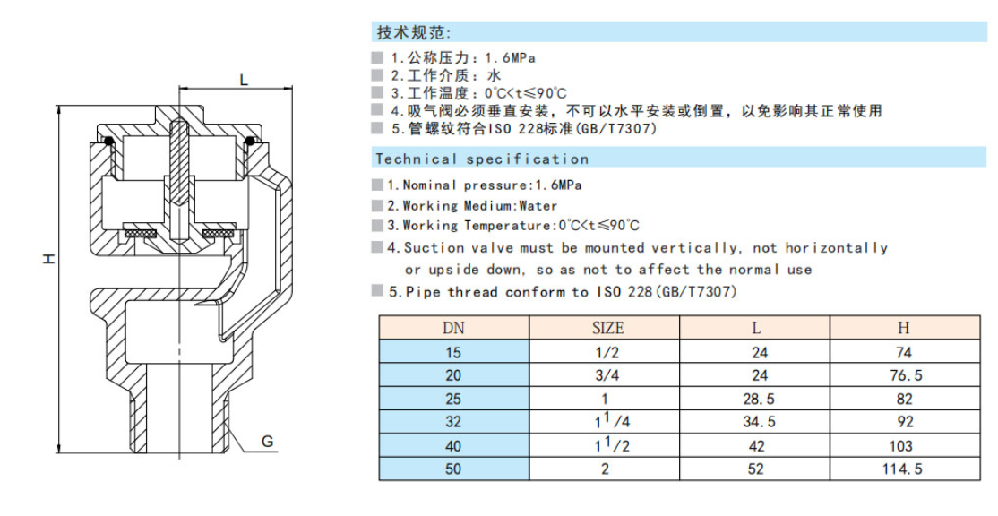 埃美柯黃銅吸氣閥參數(shù)圖